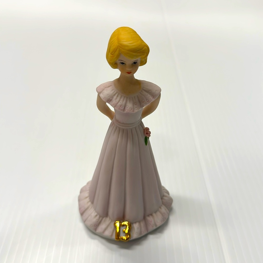 Enesco Growing Up Girls Blonde Age 13 Birthday Girl Figurine